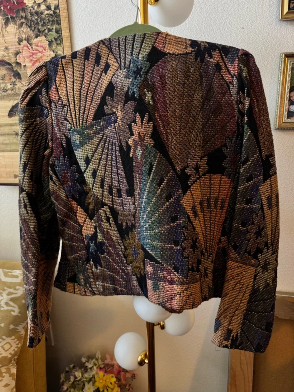 Tapestry jacket, Multicolor Fan-Pattern Jacket - Picture 2 of 4